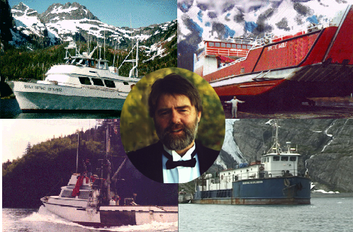 Henry Tomingas with four of his ships, R/V Bering Explorer, L/C Arctic Wolf, M/U Pacific Star & F/V Robby